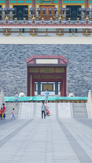 素材延时摄影中国唐城旅游文化网红景区旅游景区10秒视频