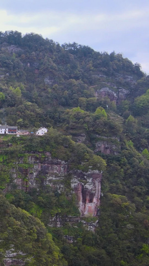 休宁齐云山月华街全景环绕航拍山顶建筑60秒视频