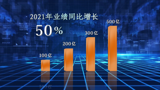 科技风企业销售统计数据ed模板视频