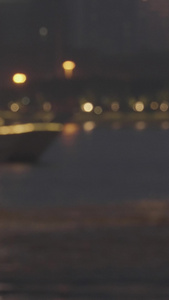 城市旅游交通长江上航行的客运游轮欣赏江景夜景素材江景素材视频