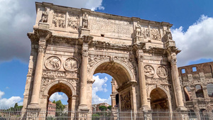 意大利罗马著名旅游景点君士坦丁凯旋门实拍视频19秒视频