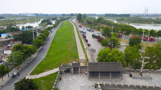 4A风景区寿县古城墙航拍合集4K[城垣]视频