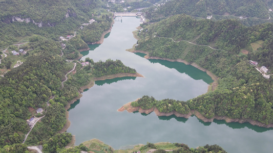 湖北恩施车坝河水库风景水资源视频