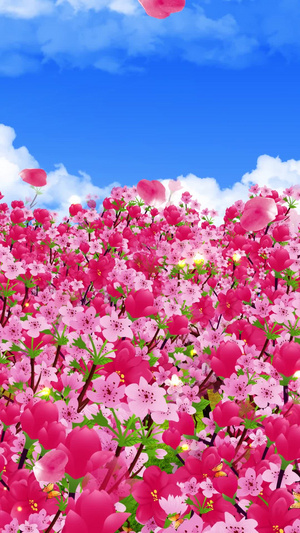桃花穿梭背景素材春暖花开30秒视频