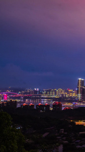 重庆山城全城夜景延时雾都山城视频