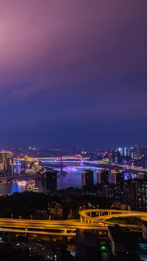 重庆山城全城夜景延时城市发展夜景10秒视频