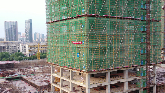 南昌红谷滩区城市建设和各银行大楼视频