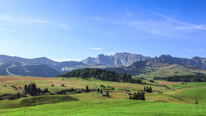 意大利阿尔卑斯多洛米蒂山区苏西高原大自然延时视频20秒视频