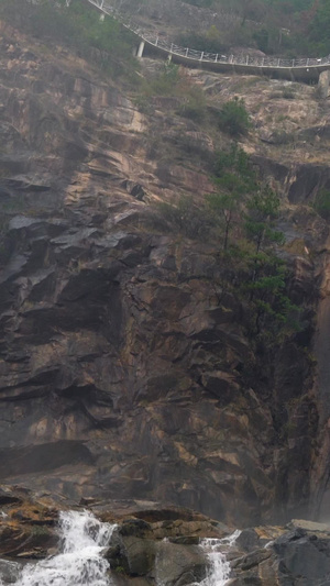 5A风景区天台山山谷瀑布合集含声音5A景点65秒视频