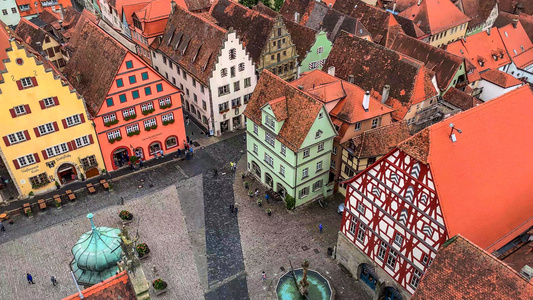 德国著名古堡之路旅游城市罗腾堡实拍视频合集视频