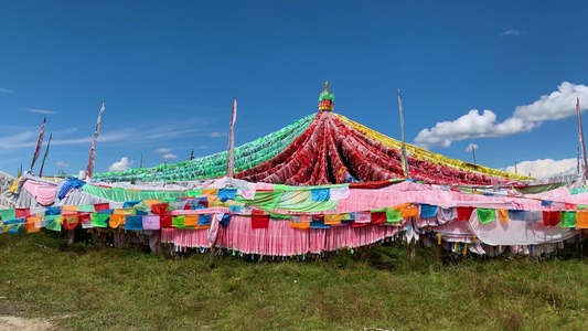 五彩经幡实拍视频视频