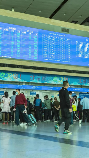 北京南站售票窗口延时摄影售票大厅24秒视频