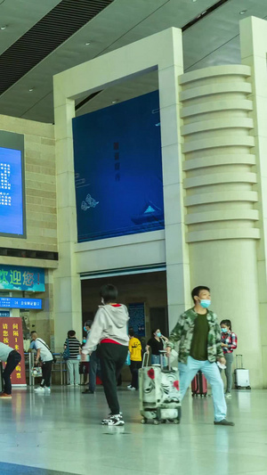 北京南站售票窗口延时摄影高速摄影24秒视频