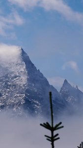 大气磅礴的四姑娘山雪山延时视频素材视频