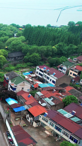 航拍无锡城市地标水浒城城楼无锡旅游视频