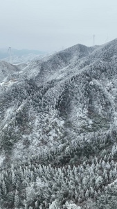 高清竖屏航拍广西桂林资源雪后景色视频