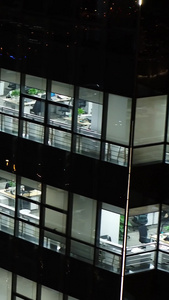 航拍一线城市夜景办公室建筑学视频