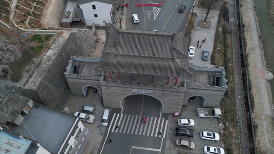 上津古镇城市老街老巷风景古街风光航拍2视频