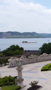 防城港西湾风景区航拍港口城市视频