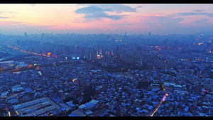 广州日出城市天际线4k航拍15秒视频