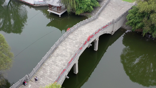 河南许昌市灞陵桥景区古建筑视频