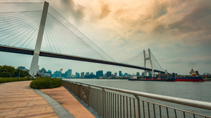 8K上海南浦大桥大范围移动延时9秒视频
