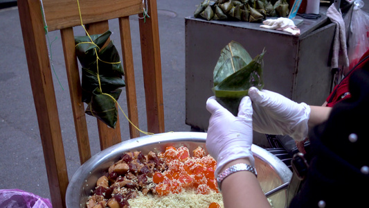 手工包粽子端午节包粽子视频