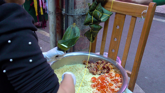 手工包粽子端午节包粽子视频