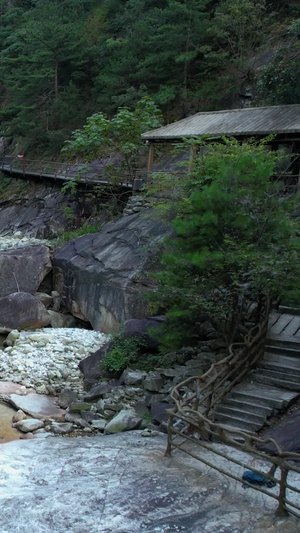 航拍5A安徽天堂寨风景区白马大峡谷涟漪潭视频自然风光57秒视频