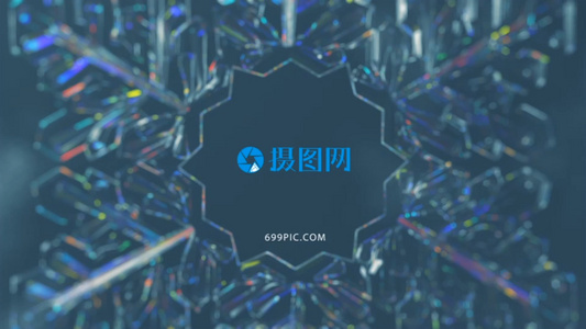 冰冷雪花图案演绎标志庆祝圣诞节快乐LOGO片头AECC2015模板视频