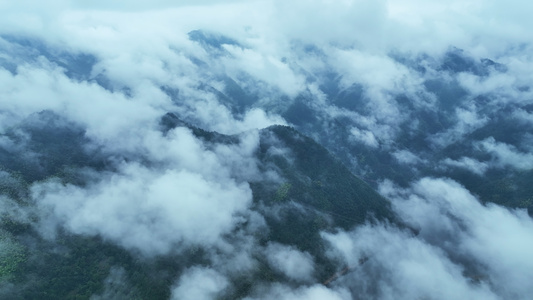 高空航拍山顶天空云海云雾4k素材视频