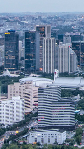 北京国家体育场鸟巢白转夜延时蓝天白云视频