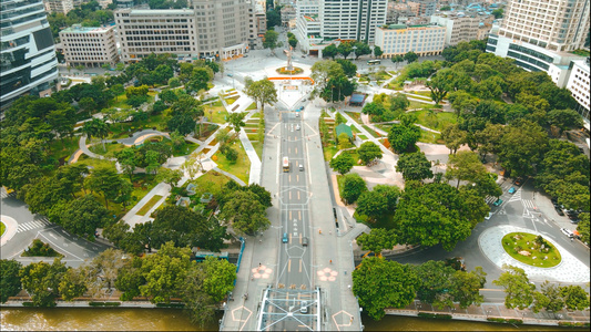4k高清航拍广州著名地标海珠广场视频