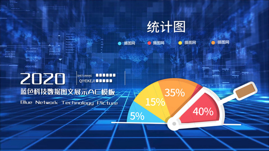 简约科技企业宣传数据图表展示AE模板视频