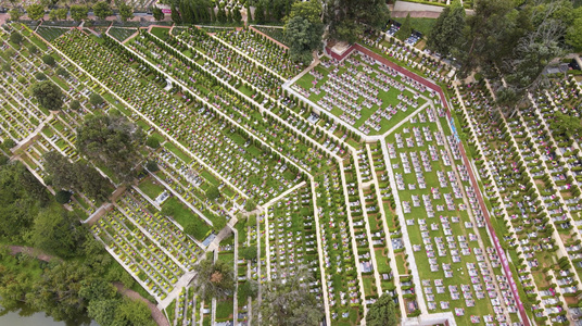 4k中元节鬼节大型墓地公墓航拍[浴佛节]视频