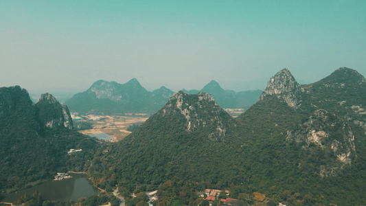 广西桂林山水风光航拍视频