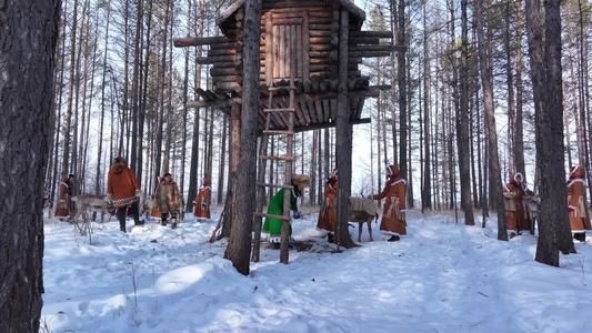 4K视频素材全国最后的狩猎部落敖鲁古雅鄂温克民族乡靠老堡视频