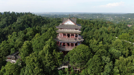 4K航拍湖南桃花源5A景区水府阁视频