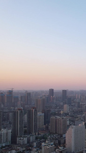 航拍城市天空自然长江江景天际线高楼街景素材天空素材视频