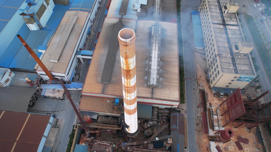 航拍城市工业工厂烟囱制造业能源环保4k素材视频