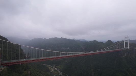 航拍湖南5A级旅游景区矮寨大桥4k素材视频
