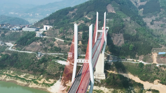 4K航拍贵州岩架大桥视频