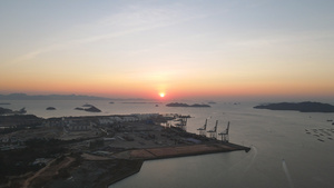 航拍广东惠州海景朝阳日出4k自然风光素材92秒视频