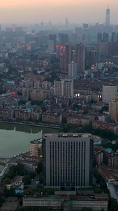 航拍武汉都市风光高楼大厦视频