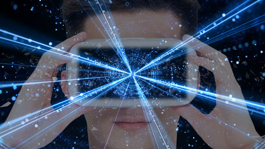 智能VR眼睛穿梭logo视频