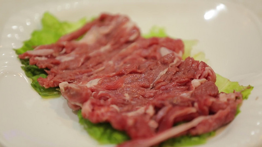 老北京涮肉羊肉片肥牛片视频