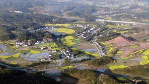 4K航拍春暖花开田园乡村23秒视频