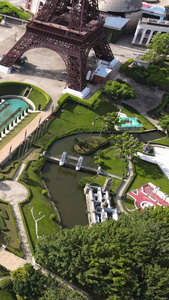 高清航拍深圳世界之窗休闲娱乐公园著名旅游景点一线城市视频
