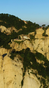 陕西华山东峰航拍旅游景点视频