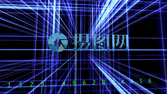 蓝色线条空间logo演绎AE模板视频